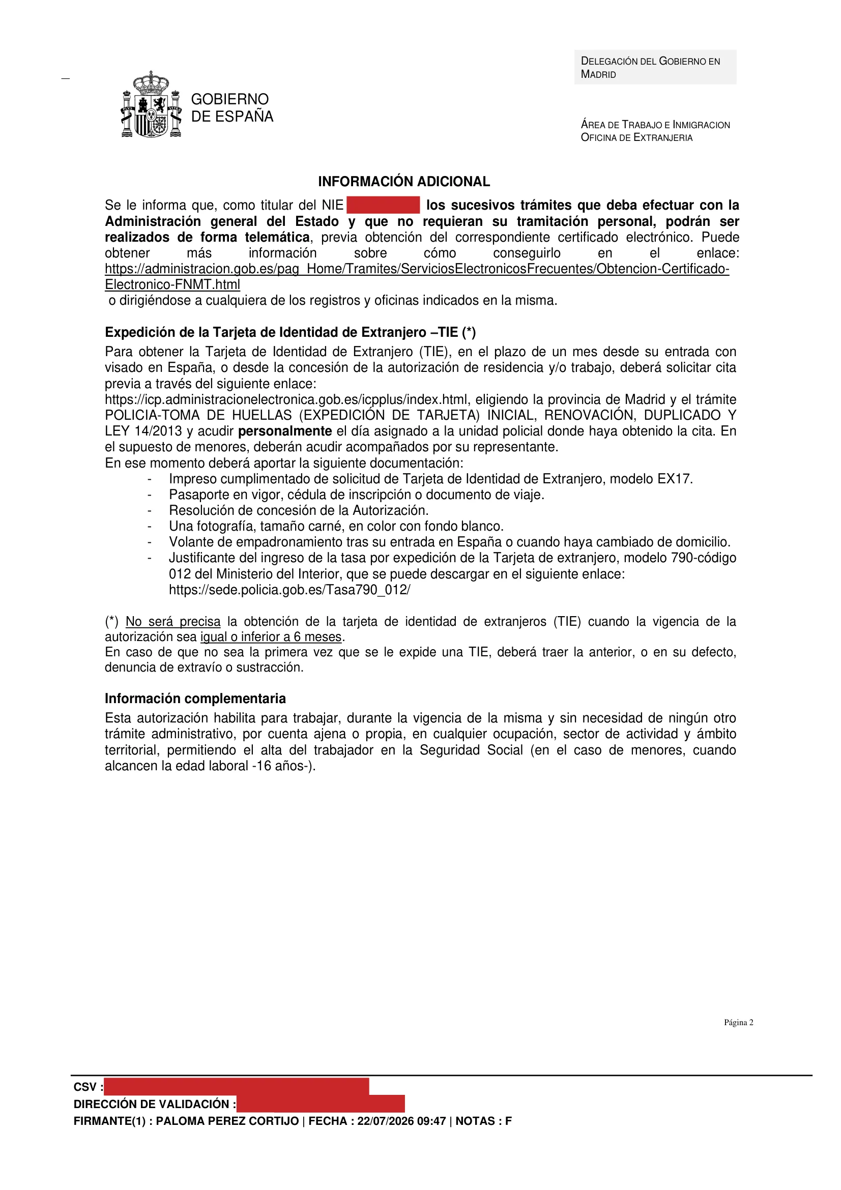 Primera página de la resolución, con los datos personales tapados — 2