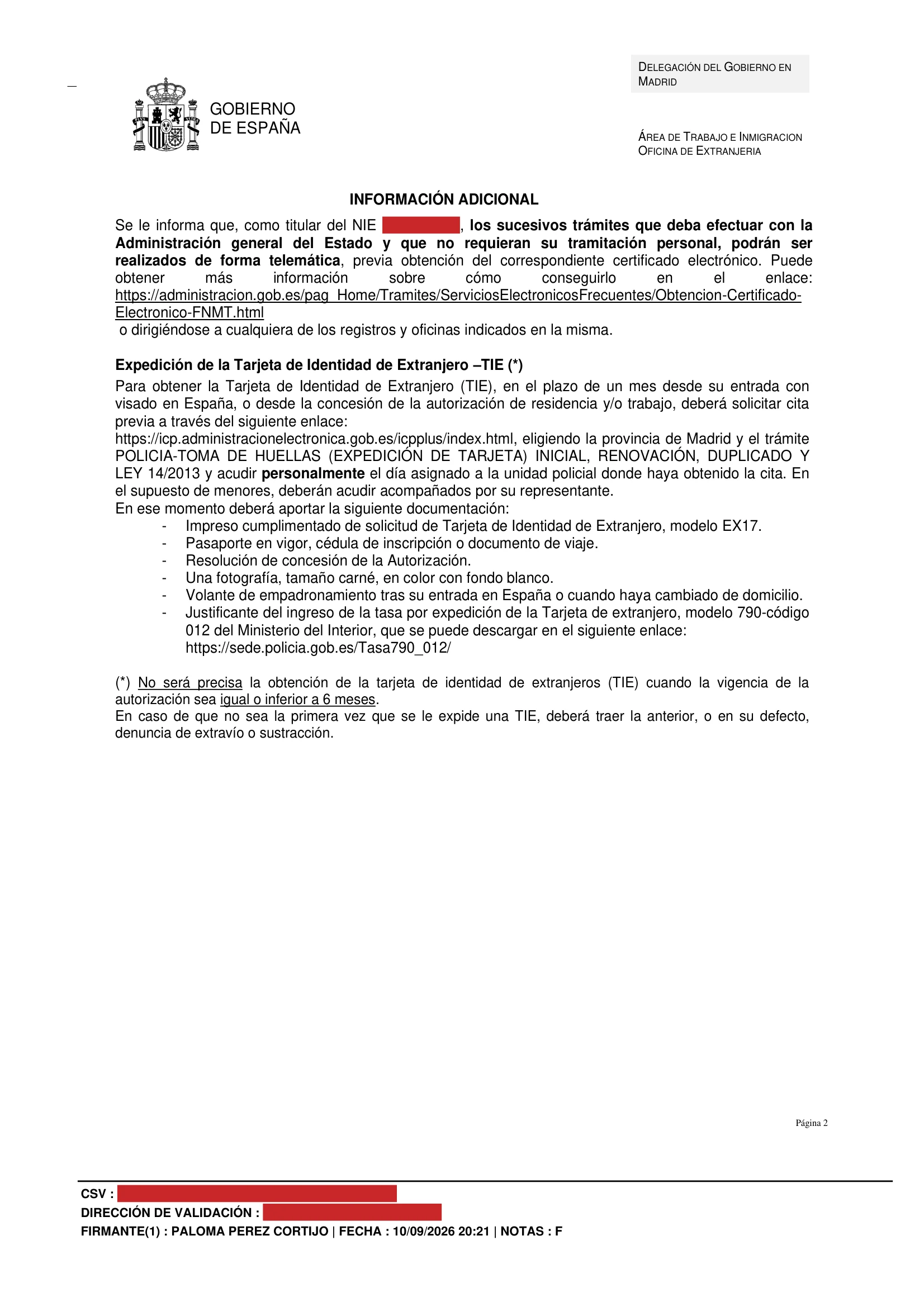 Primera página de la resolución, con los datos personales tapados — 2