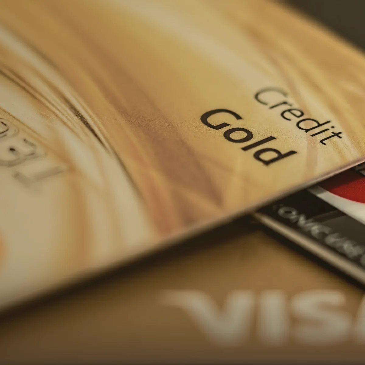 Tarjetas bancarias en primer plano